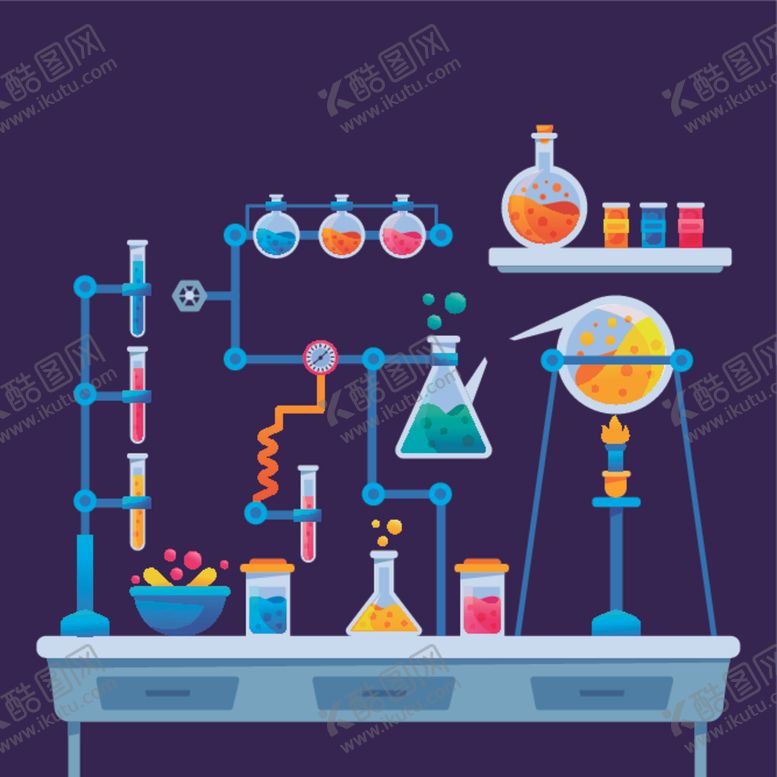 编号：79949707012142031296【酷图网】源文件下载-化学实验主题插画