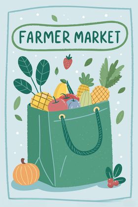 果蔬中心农贸市场长图海报