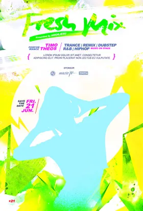 欧美海报潮流设计狂欢节设计时尚色彩排版