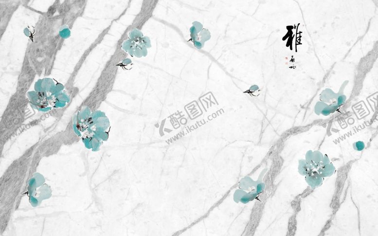 编号：42029310041646209807【酷图网】源文件下载-大理石花卉背景墙