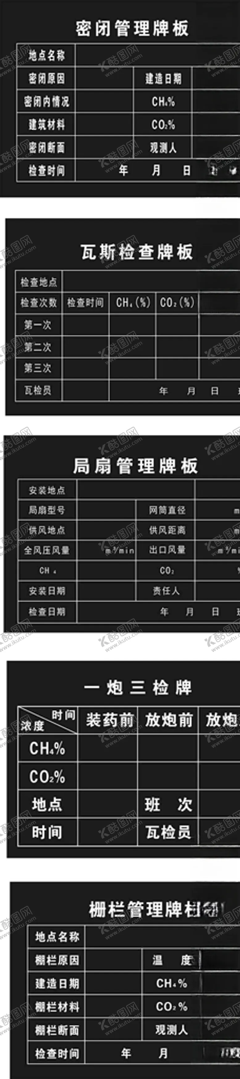 编号：93029909120251075806【酷图网】源文件下载-煤矿常用黑板