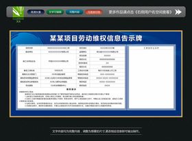 项目劳动维权信息告示牌