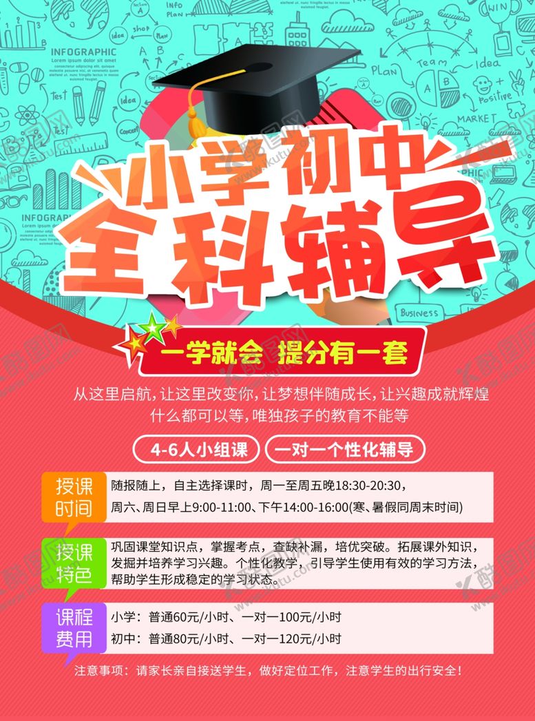 编号：29806106300338092304【酷图网】源文件下载-小学初中全科辅导宣传页