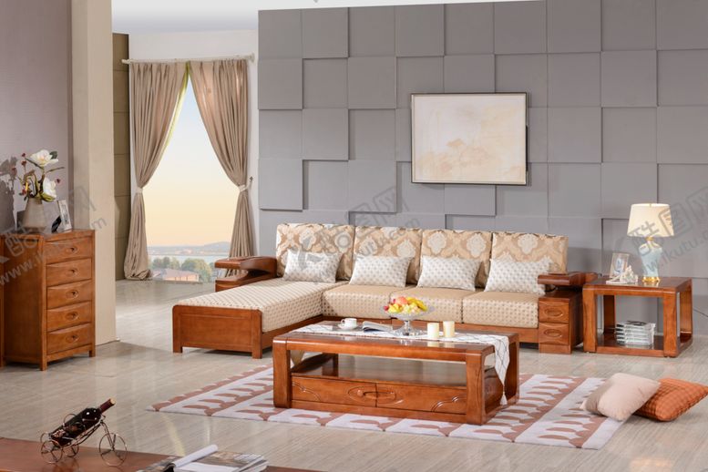 编号：64327710301343018665【酷图网】源文件下载-实木沙发