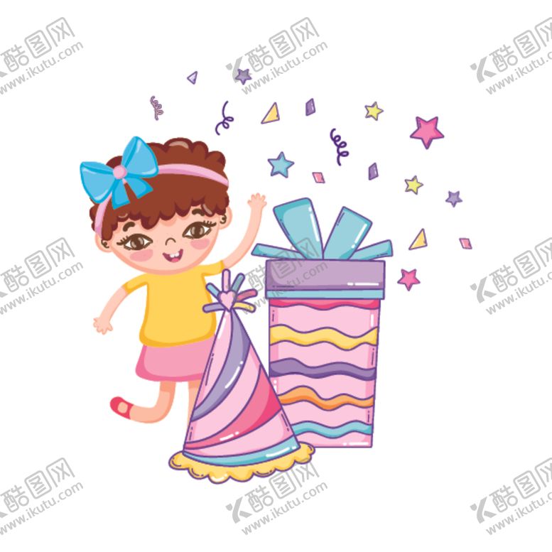 编号：62296305011256234905【酷图网】源文件下载-卡通生日女孩