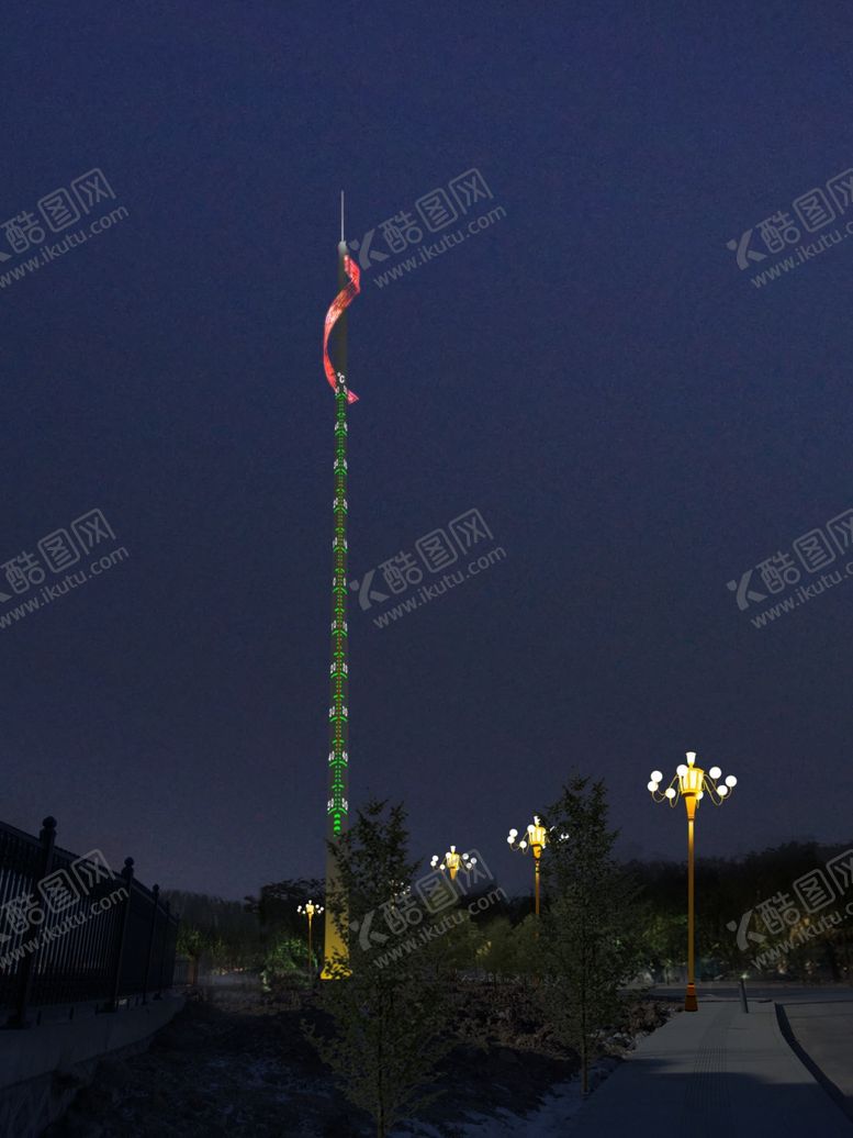 编号：13878307080542557344【酷图网】源文件下载-中华灯环境高杆