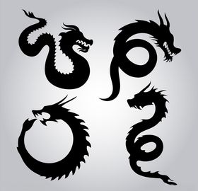 中国龙纹矢量图片