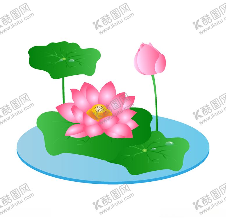 编号：24456507080737369891【酷图网】源文件下载-手绘水植物唯美粉色荷花插画