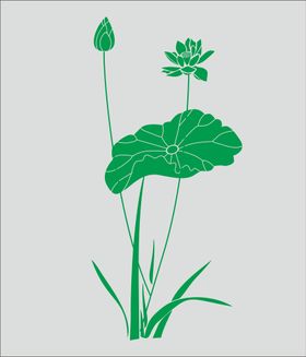 荷花新中式古风插画