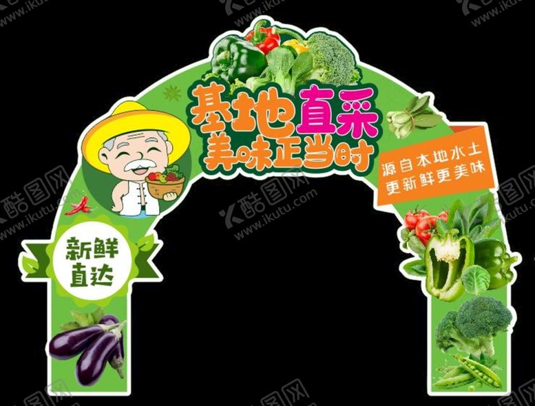 编号：18202601252347007221【酷图网】源文件下载-蔬菜拱门 蔬菜异形牌