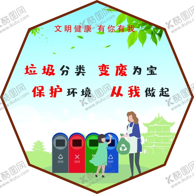 编号：82368407010825423960【酷图网】源文件下载-文明健康有你有我异形展板