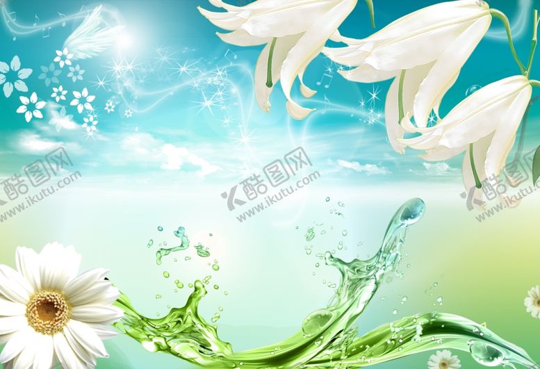 编号：68470009250556241080【酷图网】源文件下载-百合花向日葵