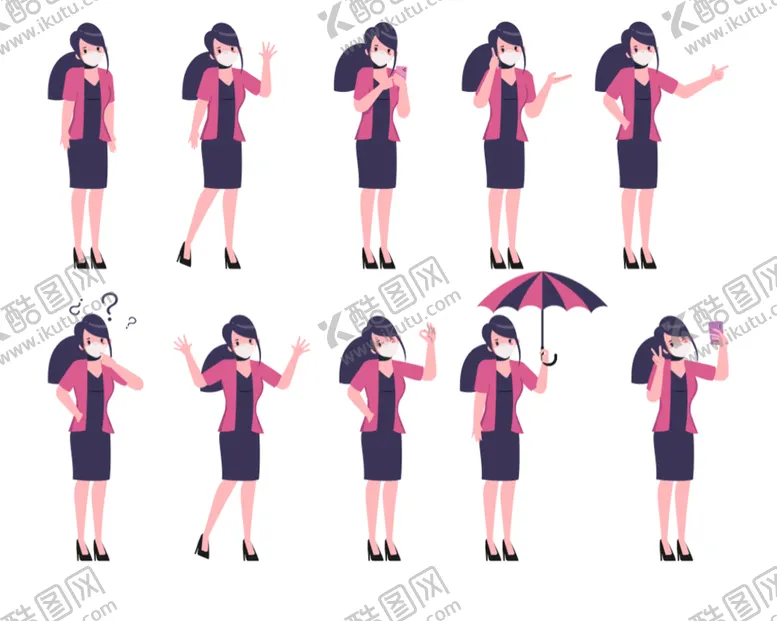 编号：58814110142250352529【酷图网】源文件下载-女白领人物素材