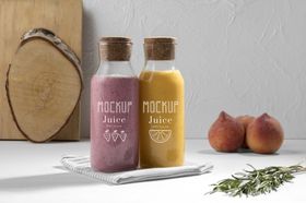 瓶子样机塑料水果果酱mockup