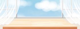 简约窗台促销海报banner