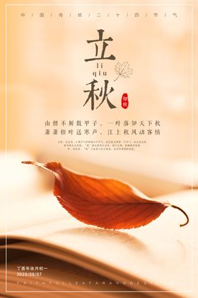 小清新创意立秋海报