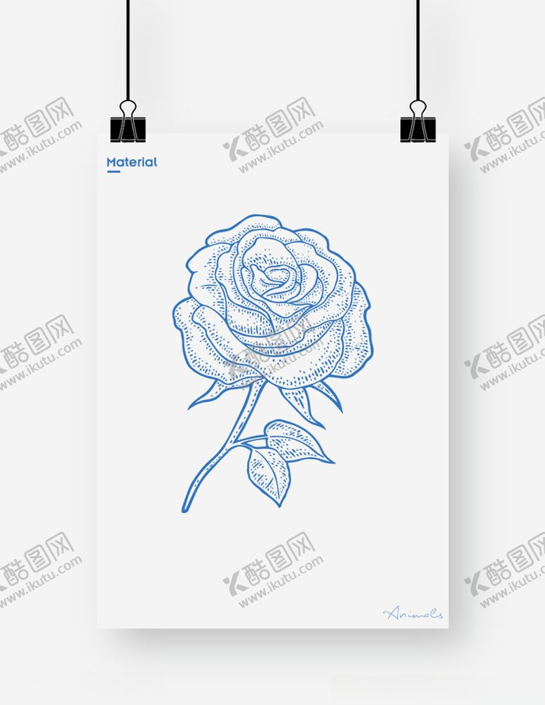 玫瑰建筑花纹卡通图标