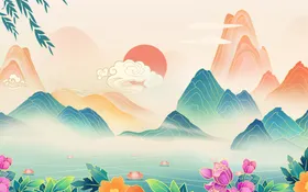 中国风山水画