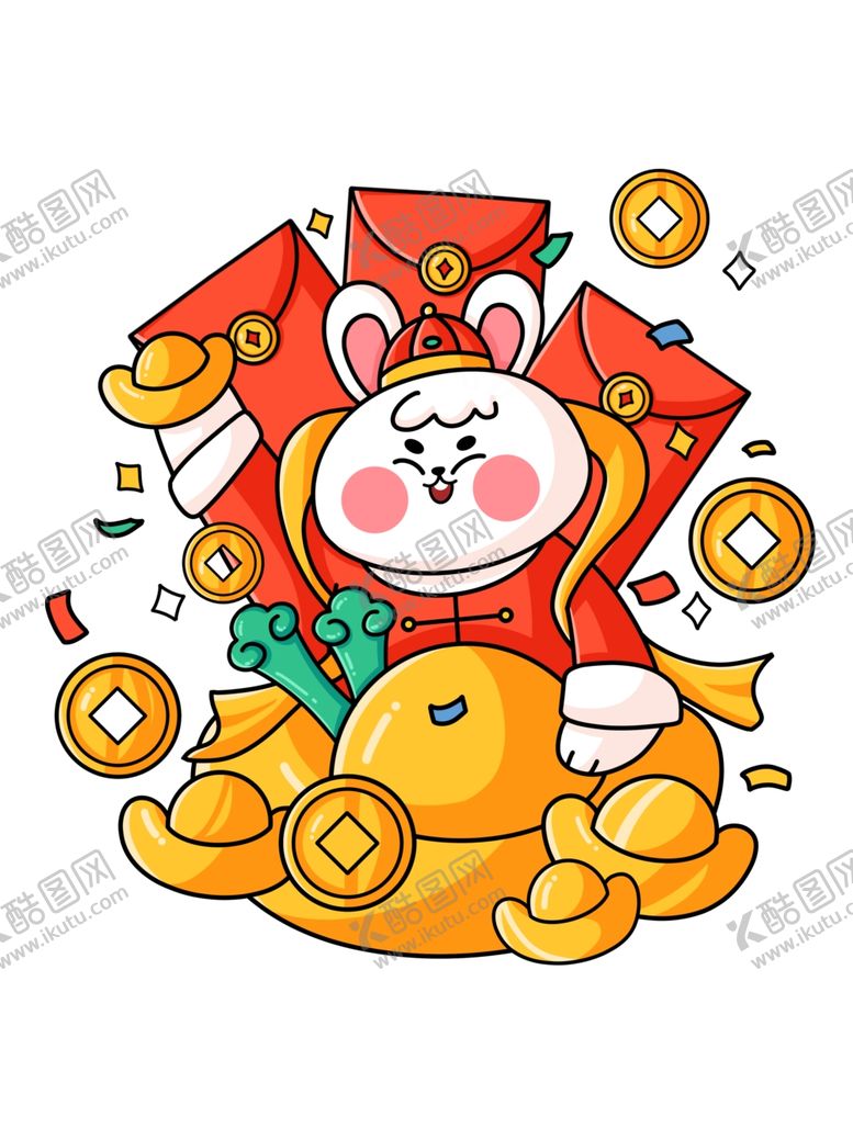 编号：73618509202356390964【酷图网】源文件下载-兔年元宝兔