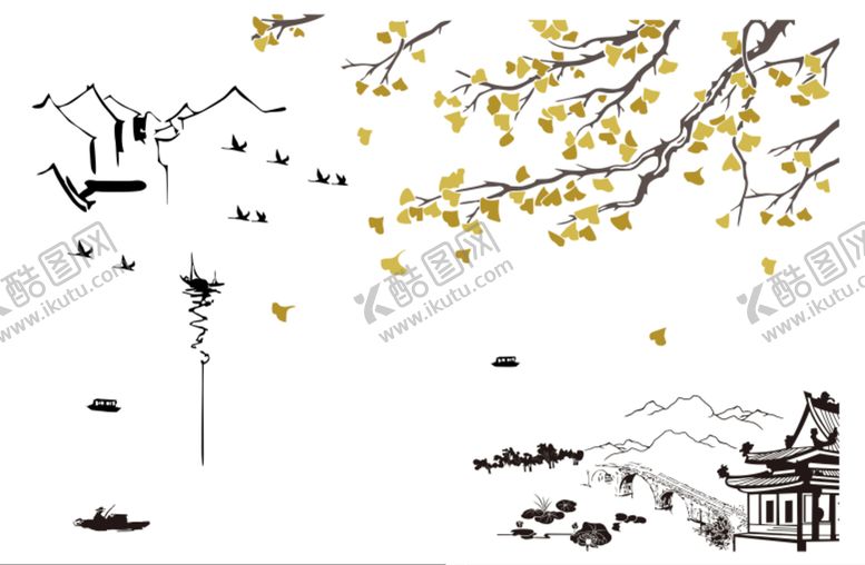 编号：34731501190110436498【酷图网】源文件下载-银杏 江南风景
