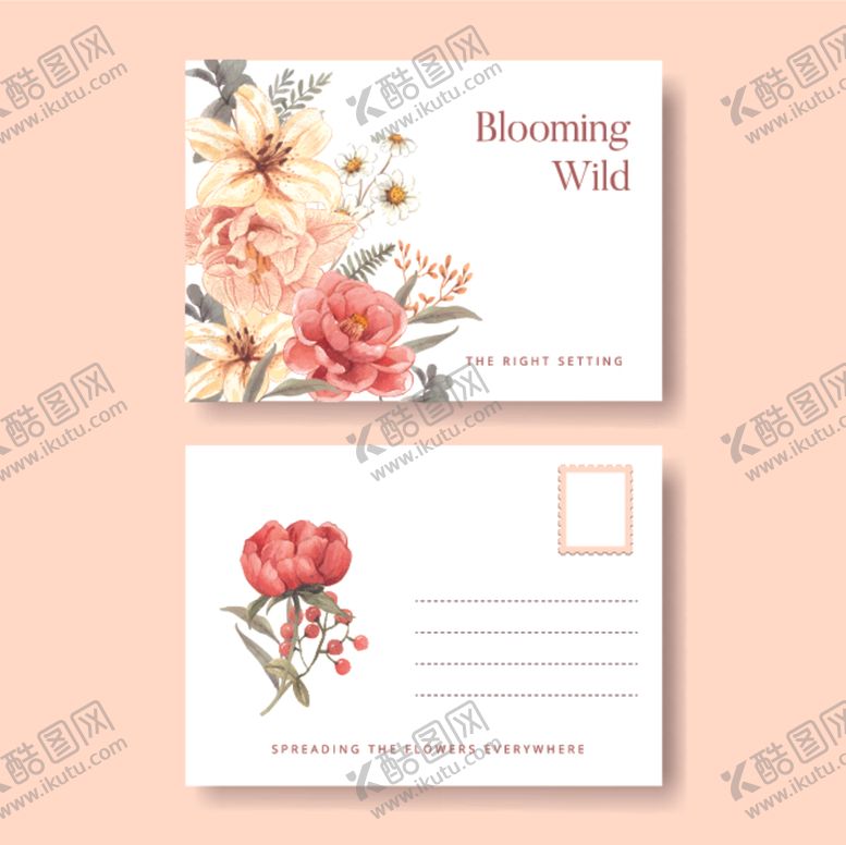 编号：83333504082128461015【酷图网】源文件下载-花卉明信片