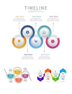 多彩时间线图表元素展示