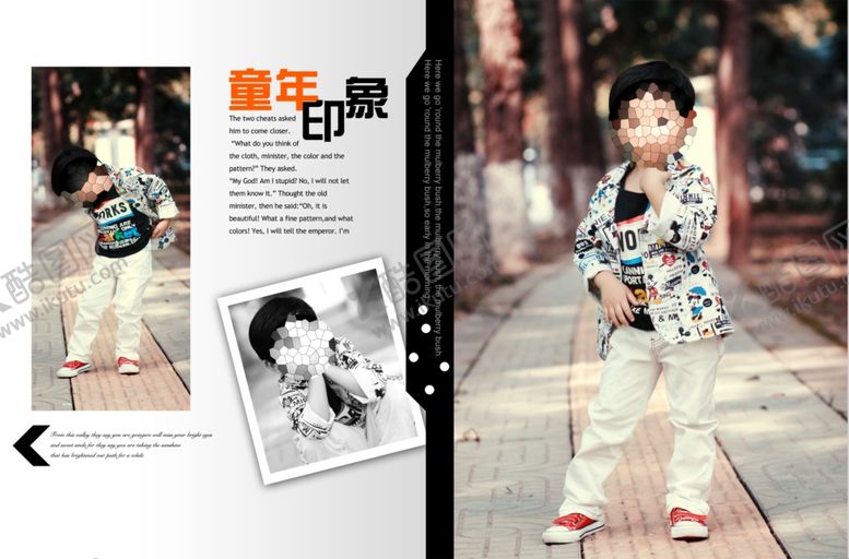 编号：26146410061113078373【酷图网】源文件下载-童年印象男孩男童影楼相册模板