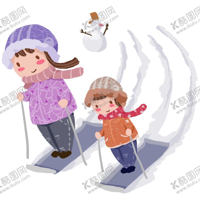 编号：93112402050730131095【酷图网】源文件下载-小寒节气和妈妈去滑雪