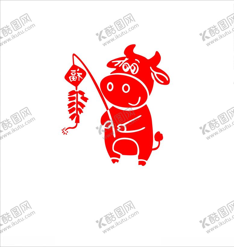 编号：93255605190751538901【酷图网】源文件下载-福年牛年大吉牛矢量图