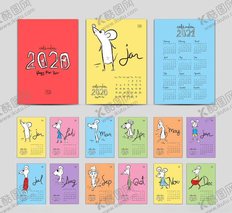 编号：17986710130620112563【酷图网】源文件下载-2020卡通日历
