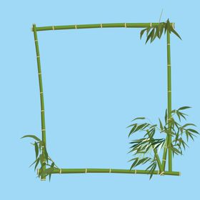 绿色竹子边框文本框