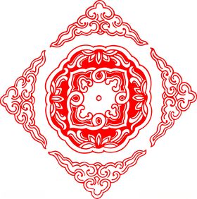 中式传统红色花纹图案