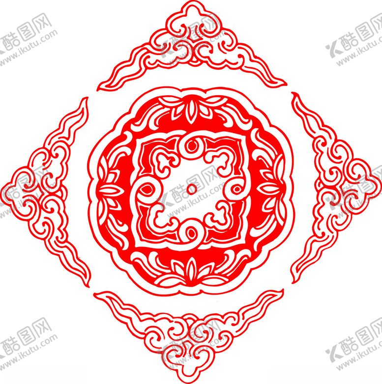 编号：85945704201944475929【酷图网】源文件下载-中式传统红色花纹图案