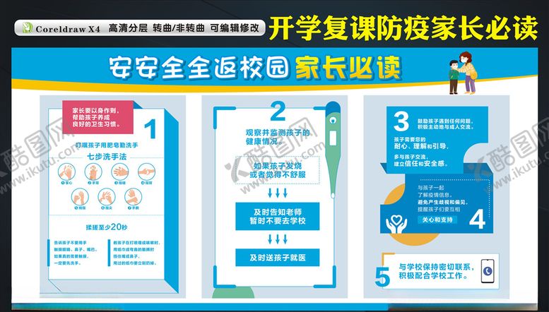 编号：80699610071935236215【酷图网】源文件下载-开学复课家长必读