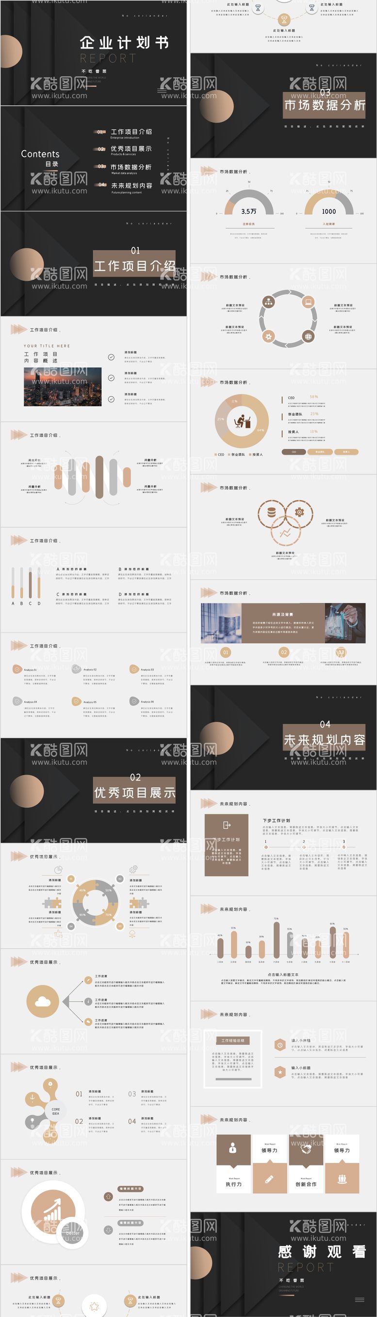 编号：10651011161439348989【酷图网】源文件下载-黑金极简风商务汇报PPT模板