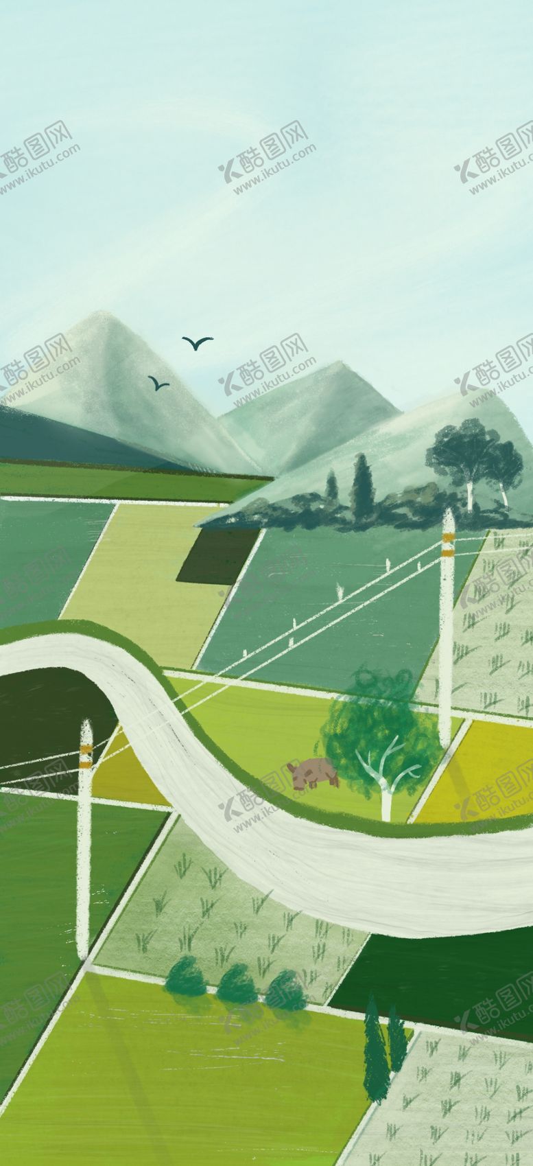 编号：69660607052101489502【酷图网】源文件下载-节气微信稿手绘插画底图