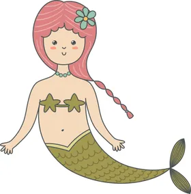 美人鱼儿童治愈系艺术作品卡通熊