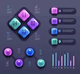 多彩立体UI元素设计展示