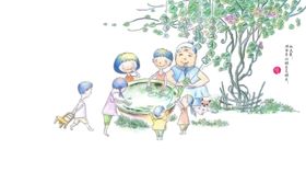 端午节卡通划龙舟节粽子习俗