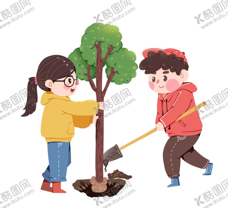 编号：89436610291411284191【酷图网】源文件下载-孩童种树植树植树节