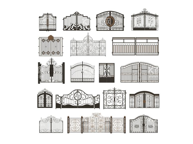 编号：23061909120013201960【酷图网】源文件下载-别墅铁艺大门3d模型