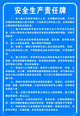 安全生产责任牌