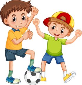 卡通儿童手绘小学生素材