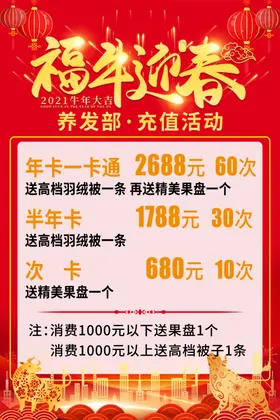 充值活动海报福牛迎春