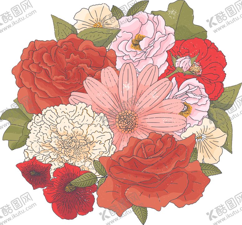 编号：10435410111216225276【酷图网】源文件下载-手绘鲜花