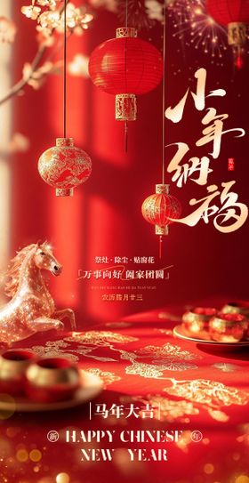 2026农历小年纳福贺小年海报