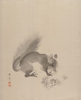 动物小松鼠绘画
