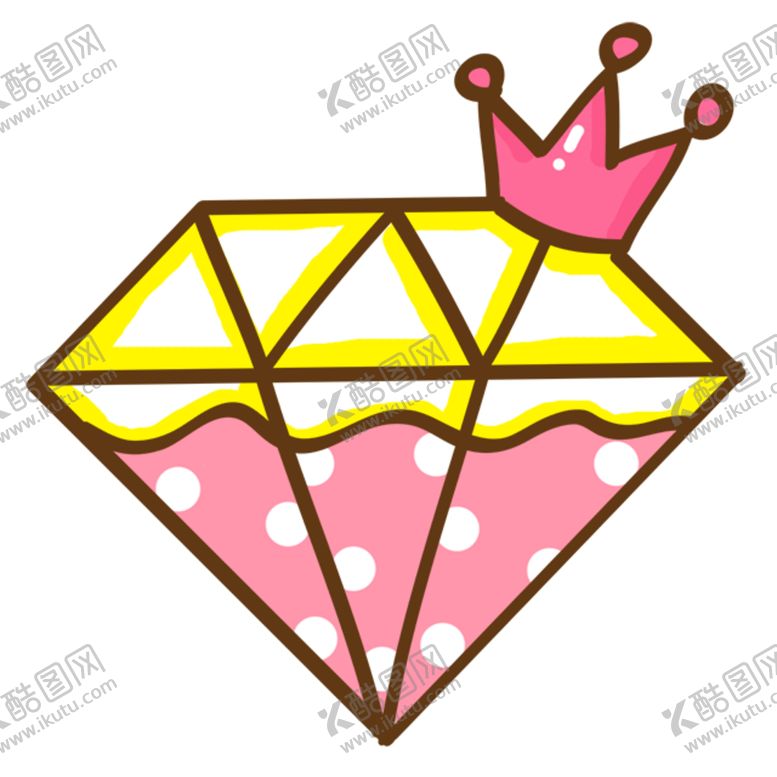 编号：63185310272226258672【酷图网】源文件下载-手绘钻石宝石水晶珠宝免扣素材