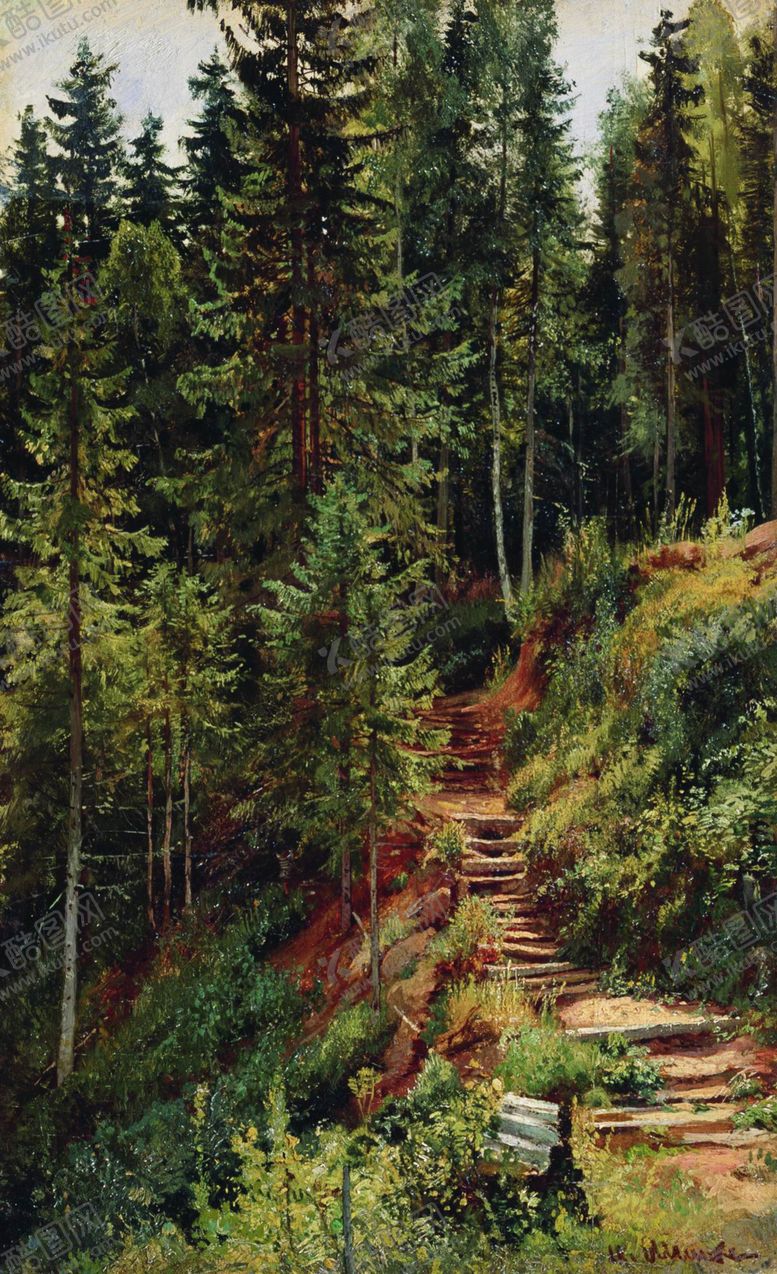 编号：60693109251830561467【酷图网】源文件下载-希施金树林风景油画