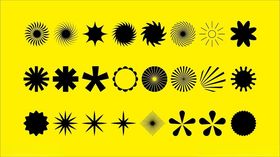 多样黑色几何图案集合